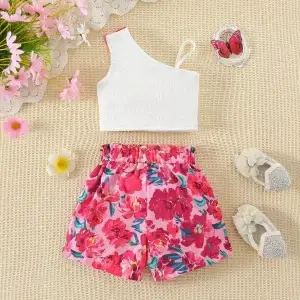 Girls Off-Shoulder Shorts Set