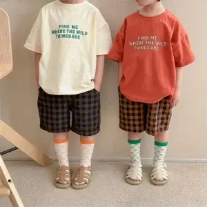 Kids Cotton Letter Print T-Shirt